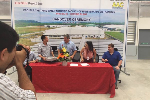 Hand Over Ceremony of HanesBrand Phu Bai 3 Project